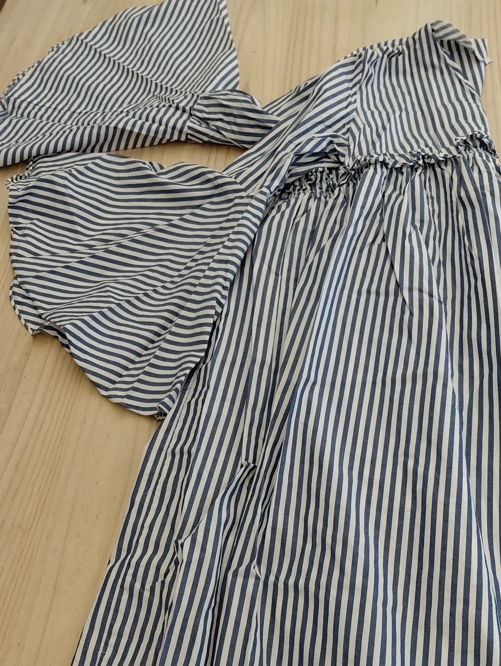 ASOS Blue and White Striped Midi Dress